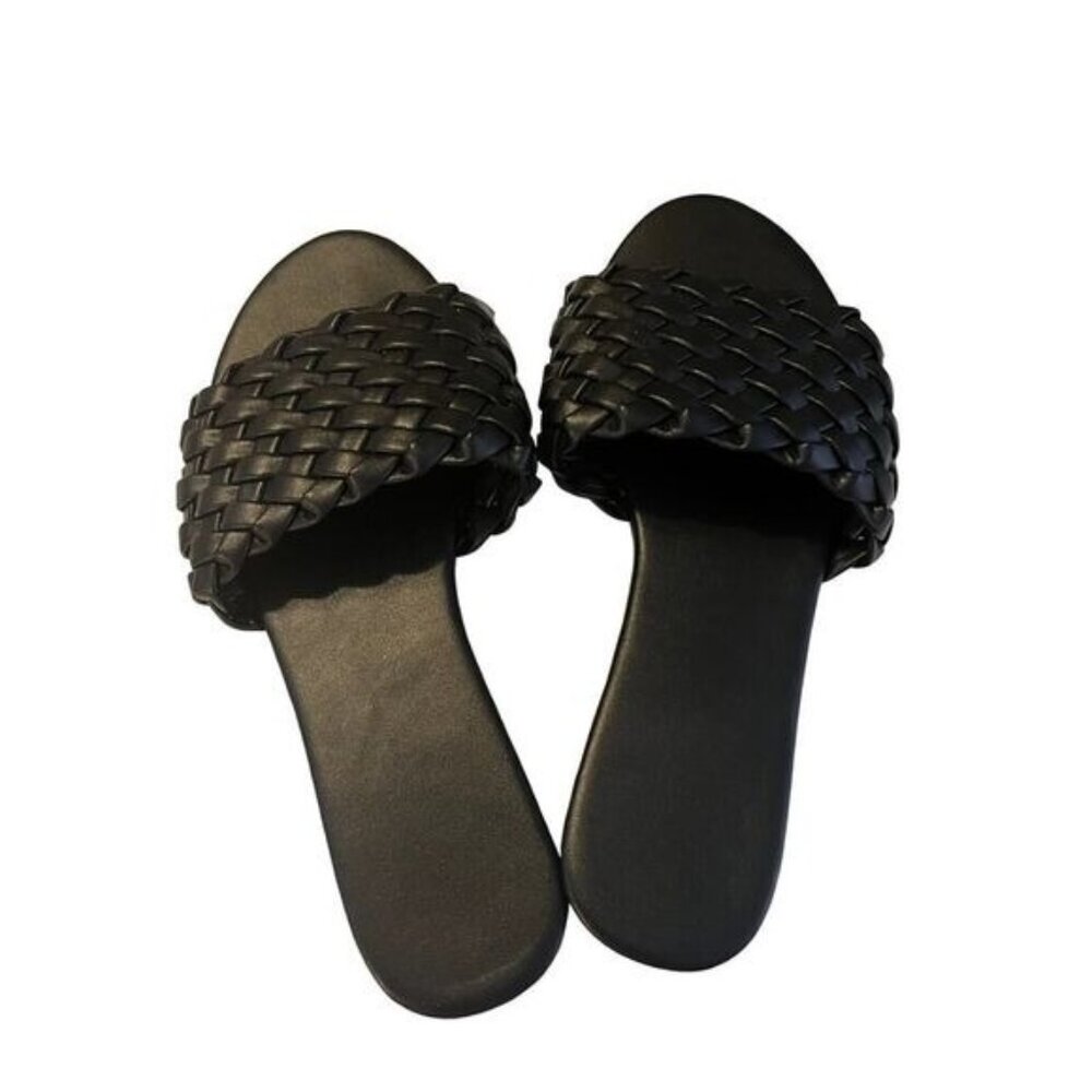 Women Braided Slide Sandals Open Toe One Strap Slip On Flat‎ 9.5US